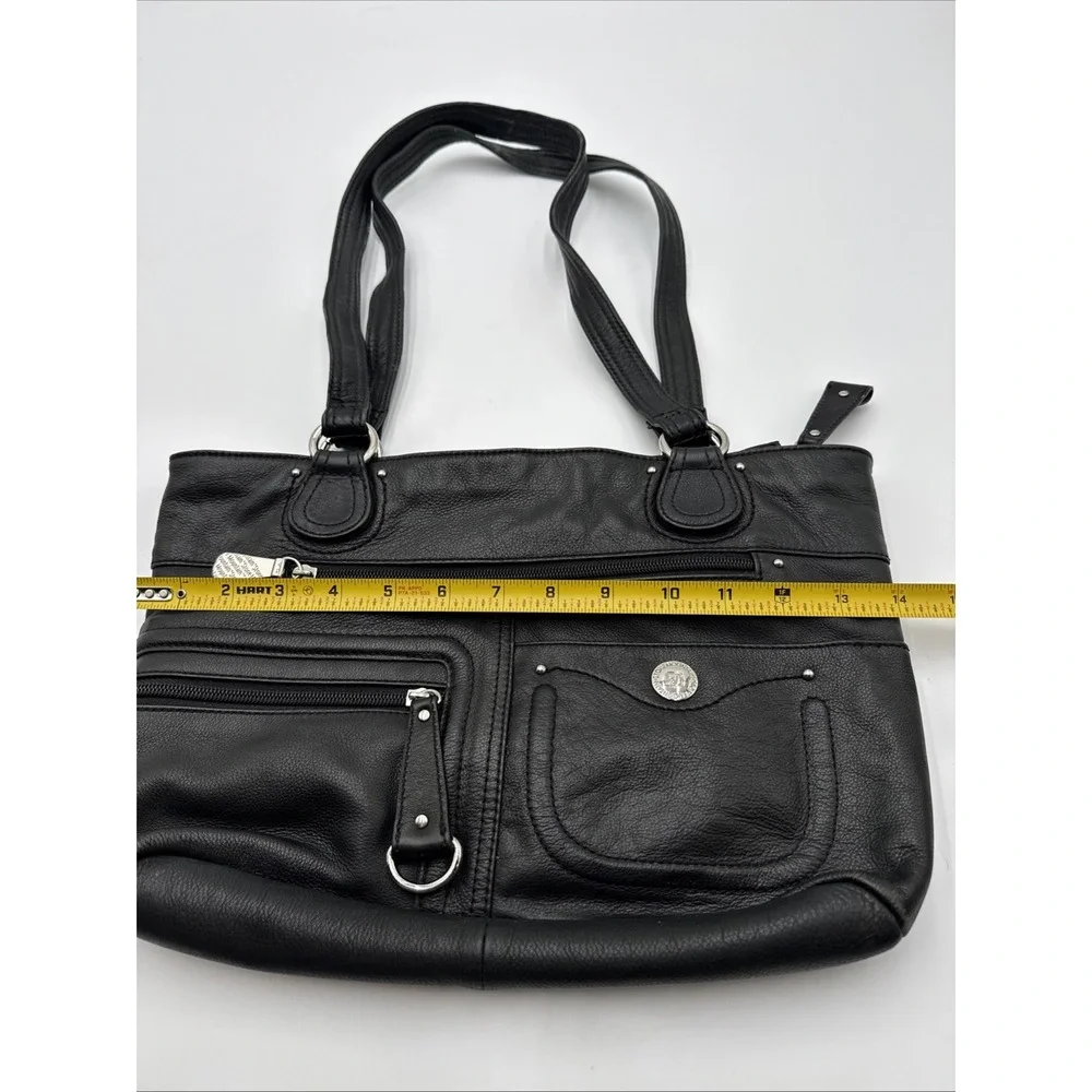 Stone Mountain Black Pebble leather Tote Bag Shoulder Bag Purse Y2K 90's 2000's